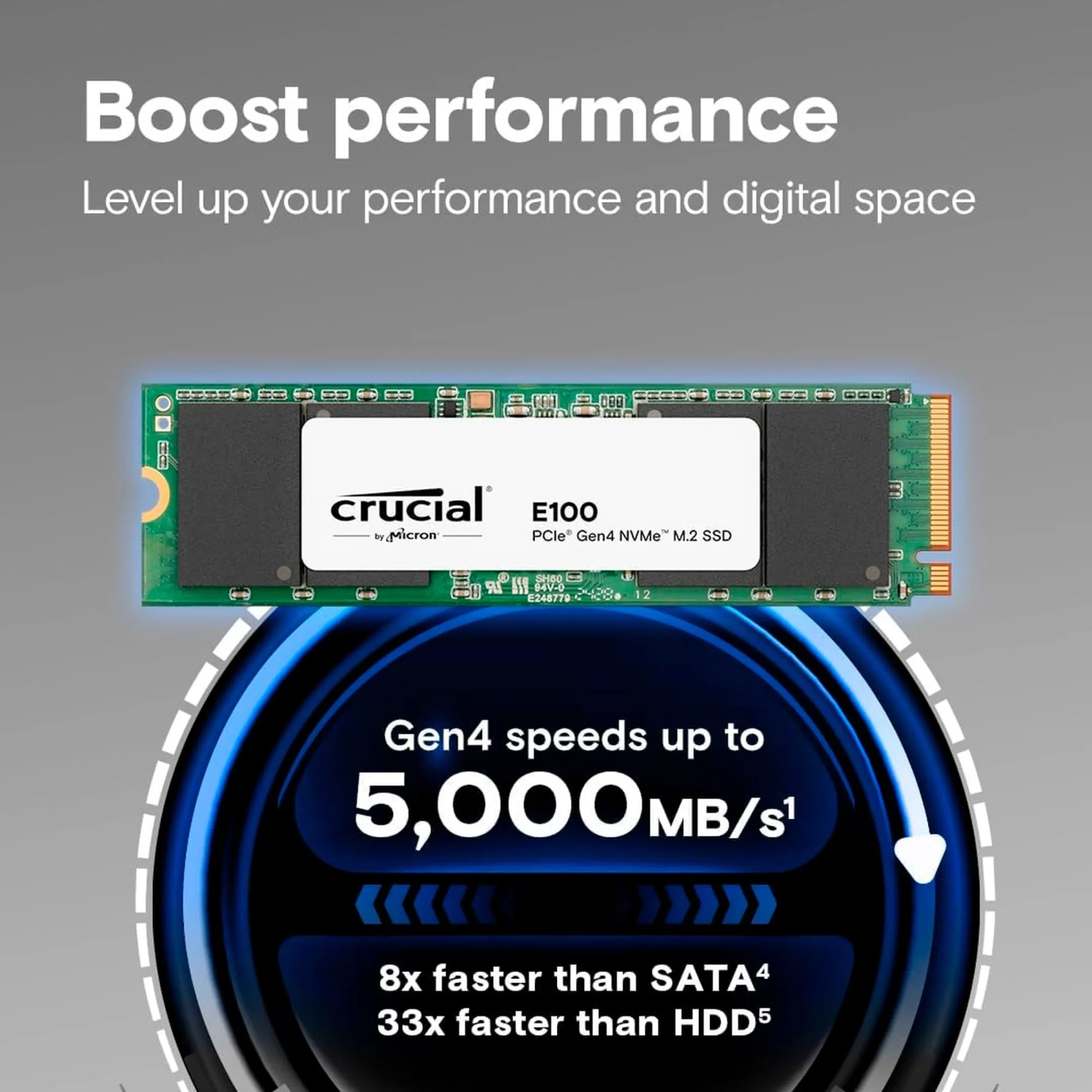 Купить SSD диск Crucial E100 1TB M.2 (CT1000E100SSD8) - фото 3