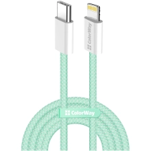 Купити Кабель ColorWay USB-C - Lightning 27W 3A 1m Green (CW-CBPDCL061-G) - фото 1