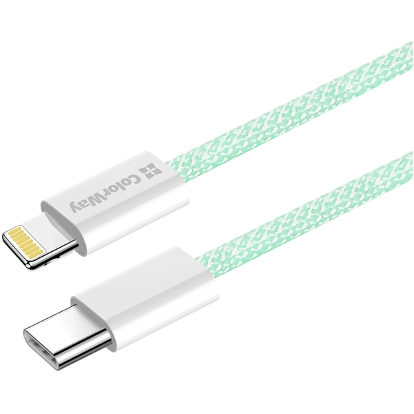Купити Кабель ColorWay USB-C - Lightning 27W 3A 1m Green (CW-CBPDCL061-G) - фото 3
