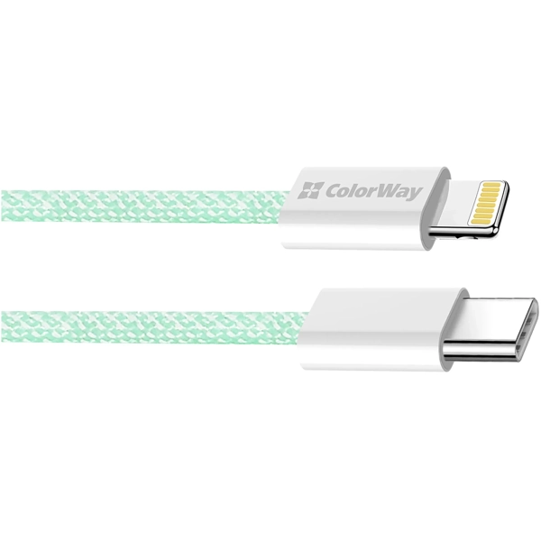 Купити Кабель ColorWay USB-C - Lightning 27W 3A 1m Green (CW-CBPDCL061-G) - фото 4