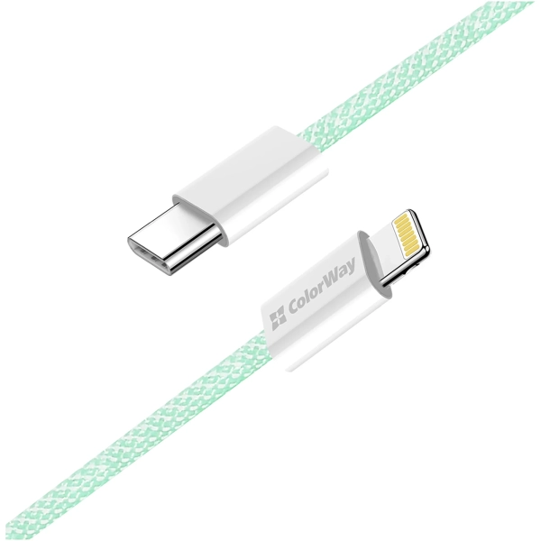 Купити Кабель ColorWay USB-C - Lightning 27W 3A 1m Green (CW-CBPDCL061-G) - фото 5