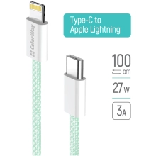 Купити Кабель ColorWay USB-C - Lightning 27W 3A 1m Green (CW-CBPDCL061-G) - фото 9