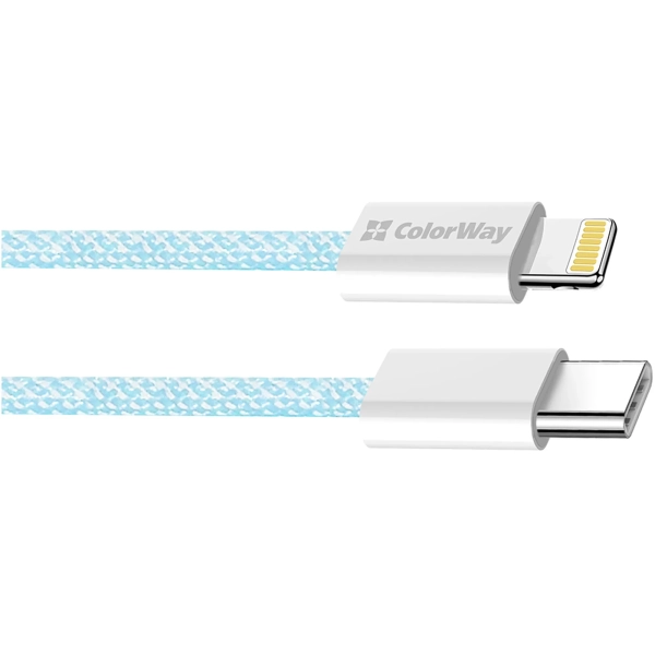 Купити Кабель ColorWay USB-C - Lightning 27W 3A 1m Blue (CW-CBPDCL061-BL) - фото 4