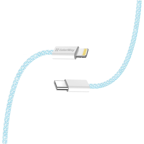Купити Кабель ColorWay USB-C - Lightning 27W 3A 1m Blue (CW-CBPDCL061-BL) - фото 7