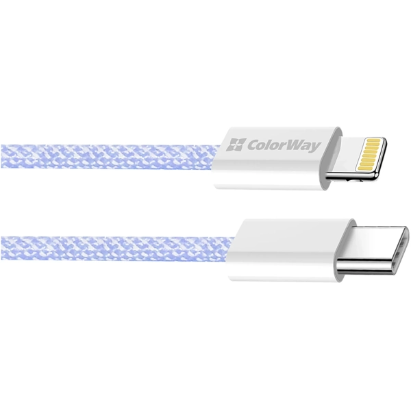 Купить Кабель ColorWay USB-C - Lightning 27W 3A 1m Purple (CW-CBPDCL061-PU) - фото 4