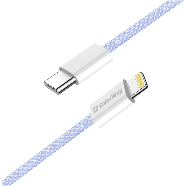 Купить Кабель ColorWay USB-C - Lightning 27W 3A 1m Purple (CW-CBPDCL061-PU) - фото 5