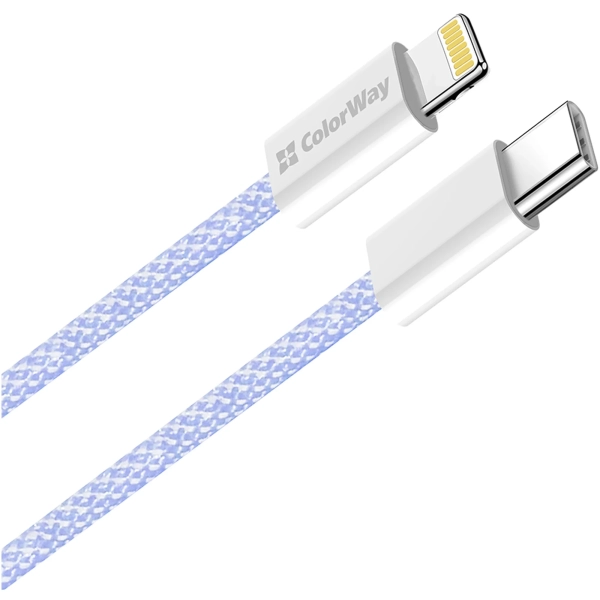 Купить Кабель ColorWay USB-C - Lightning 27W 3A 1m Purple (CW-CBPDCL061-PU) - фото 6