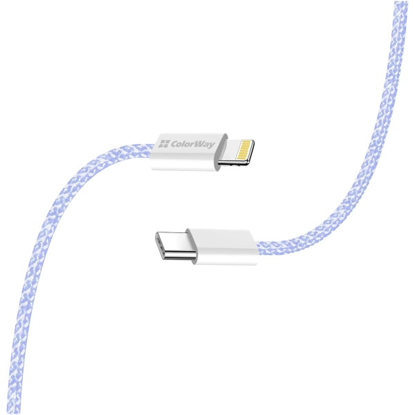 Купить Кабель ColorWay USB-C - Lightning 27W 3A 1m Purple (CW-CBPDCL061-PU) - фото 7