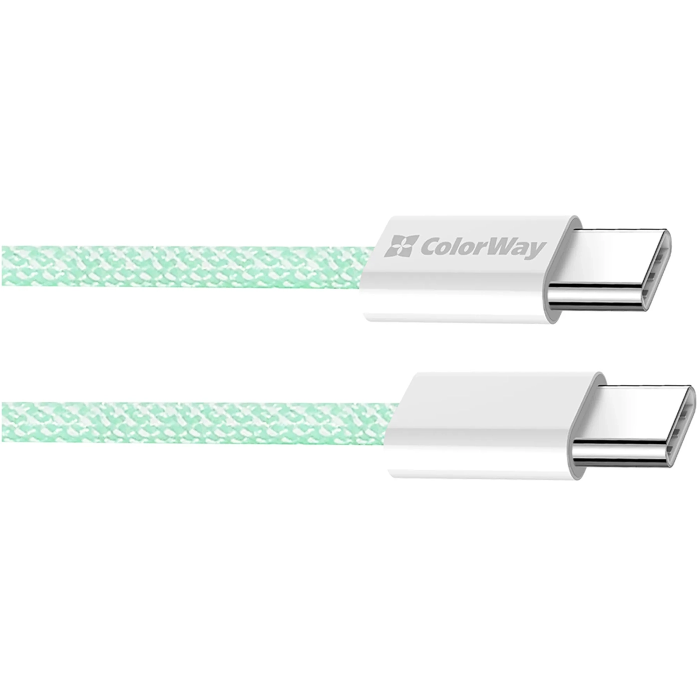 Купить Кабель ColorWay USB-C 60W 3А 1m Green (CW-CBPDCC061-G) - фото 2