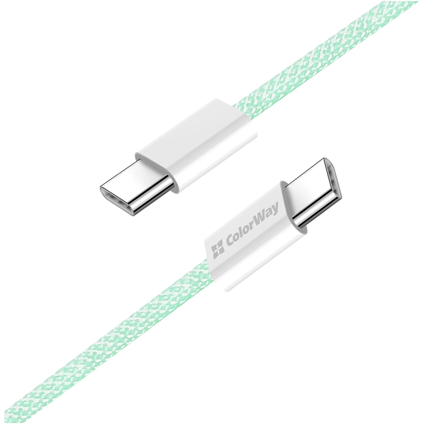 Купить Кабель ColorWay USB-C 60W 3А 1m Green (CW-CBPDCC061-G) - фото 4