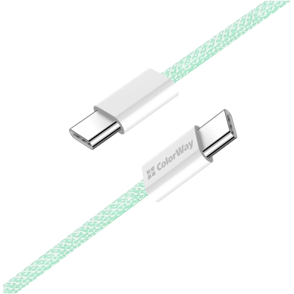 Купить Кабель ColorWay USB-C 60W 3А 1m Green (CW-CBPDCC061-G) - фото 4