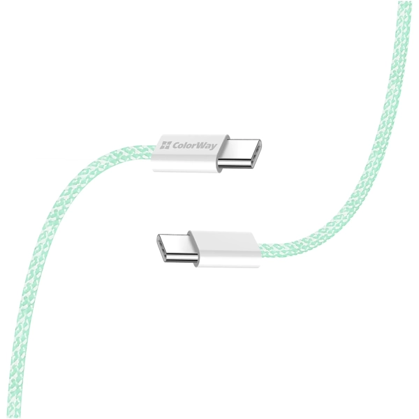Купить Кабель ColorWay USB-C 60W 3А 1m Green (CW-CBPDCC061-G) - фото 5
