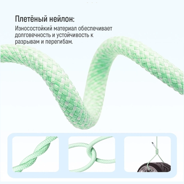Купить Кабель ColorWay USB-C 60W 3А 1m Green (CW-CBPDCC061-G) - фото 11