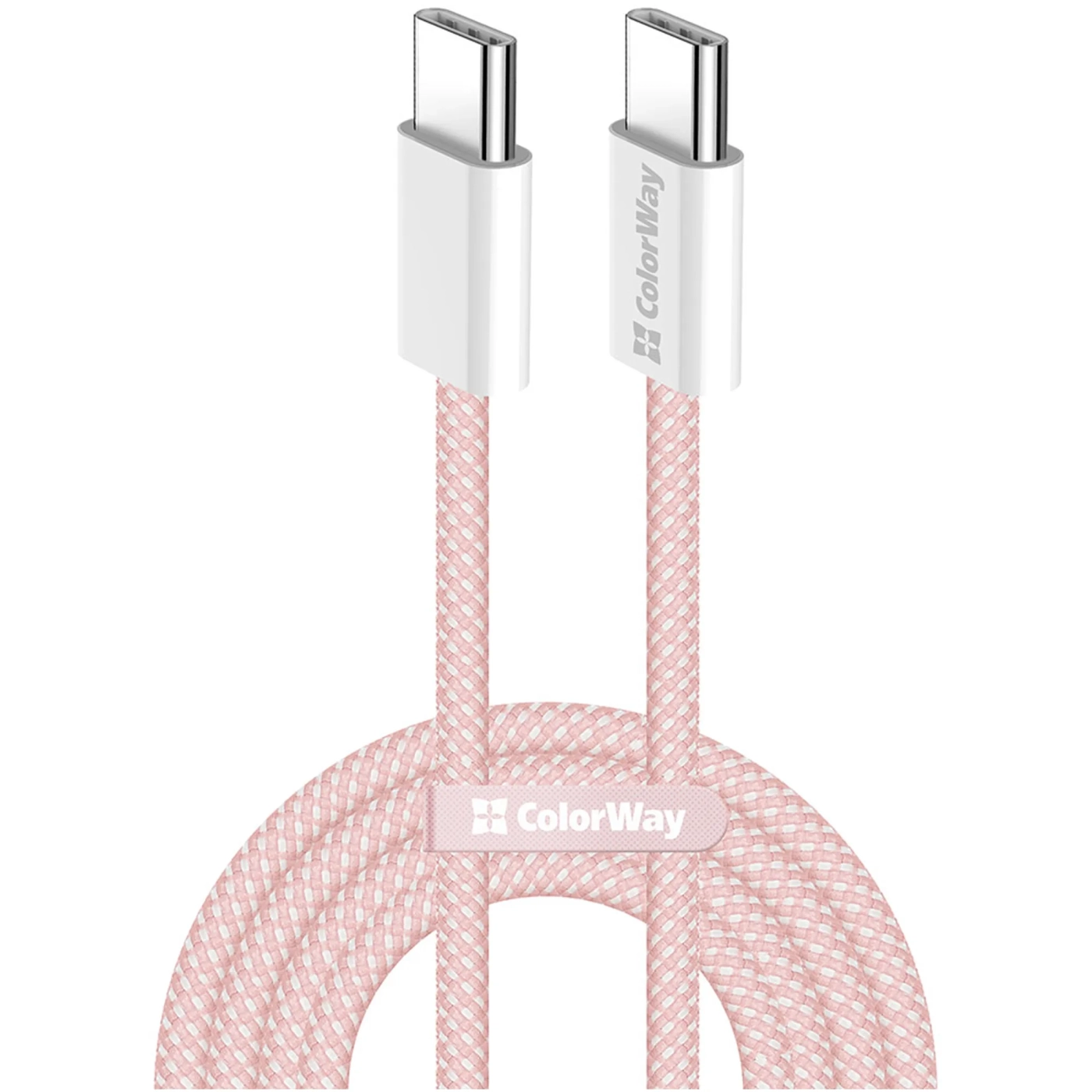 Купить Кабель ColorWay USB-C 60W 3А 1m Pink (CW-CBPDCC061-P) - фото 1