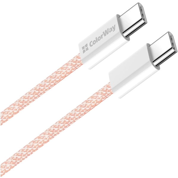 Купить Кабель ColorWay USB-C 60W 3А 1m Pink (CW-CBPDCC061-P) - фото 3