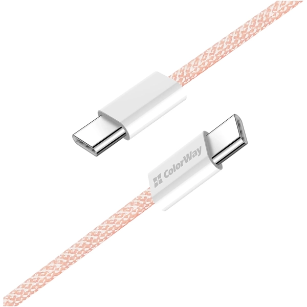 Купить Кабель ColorWay USB-C 60W 3А 1m Pink (CW-CBPDCC061-P) - фото 4