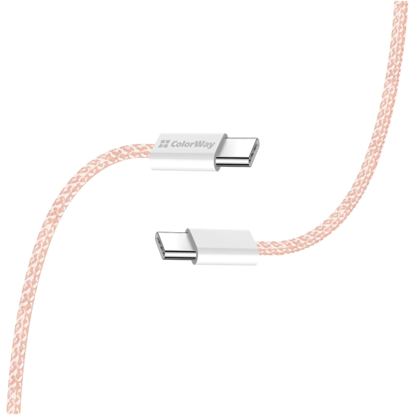 Купить Кабель ColorWay USB-C 60W 3А 1m Pink (CW-CBPDCC061-P) - фото 5