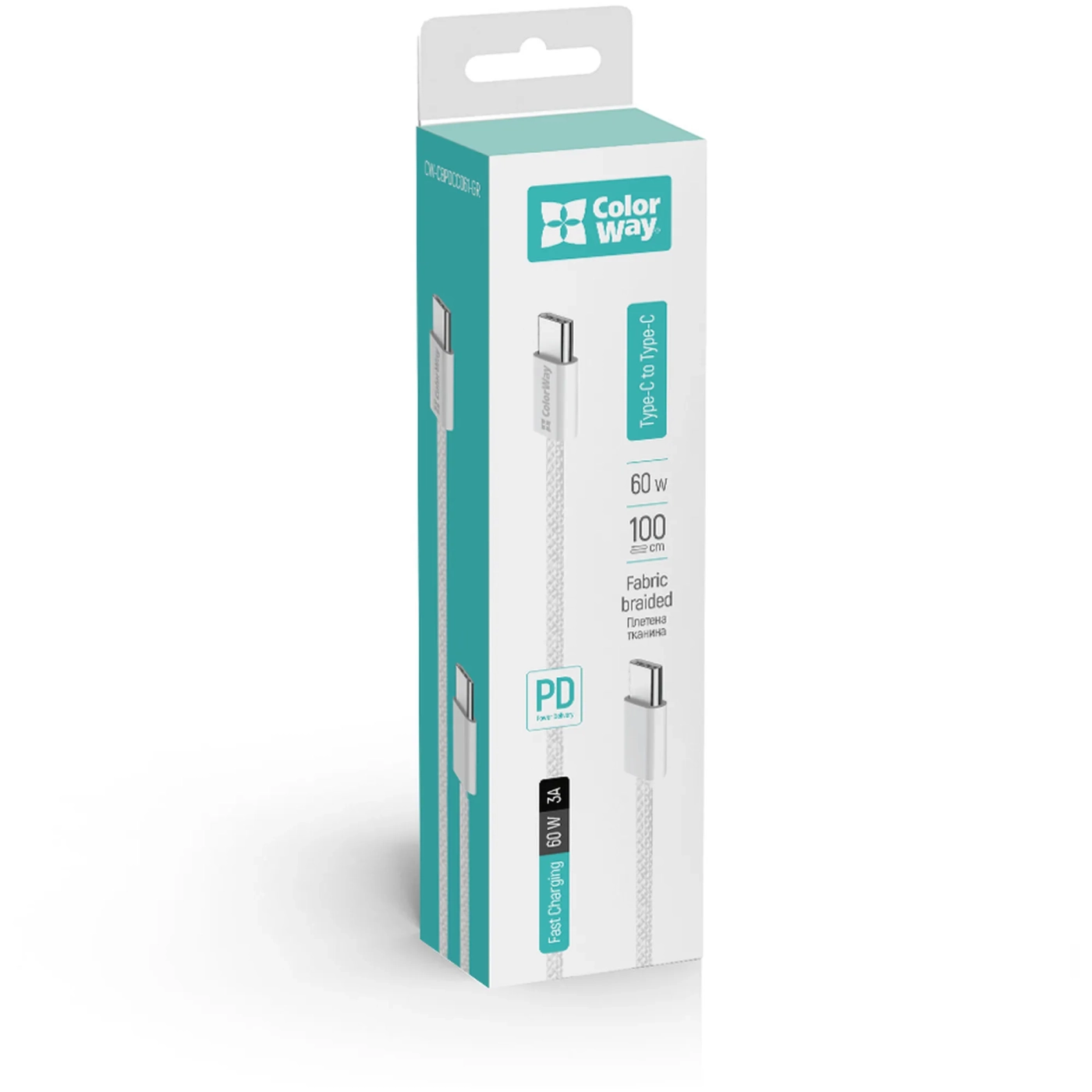 Купить Кабель ColorWay USB-C 60W 3А 1m Grey (CW-CBPDCC061-GR) - фото 8