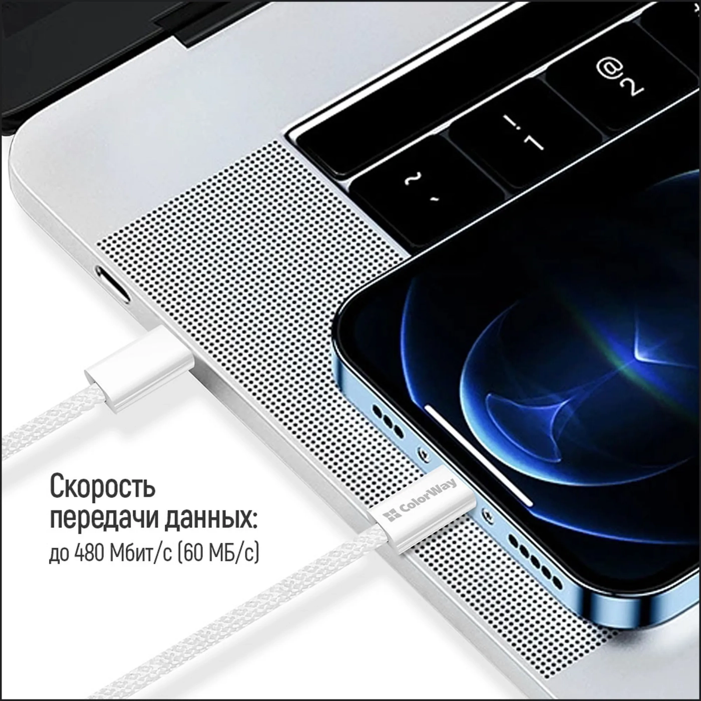 Купить Кабель ColorWay USB-C 60W 3А 1m Grey (CW-CBPDCC061-GR) - фото 14