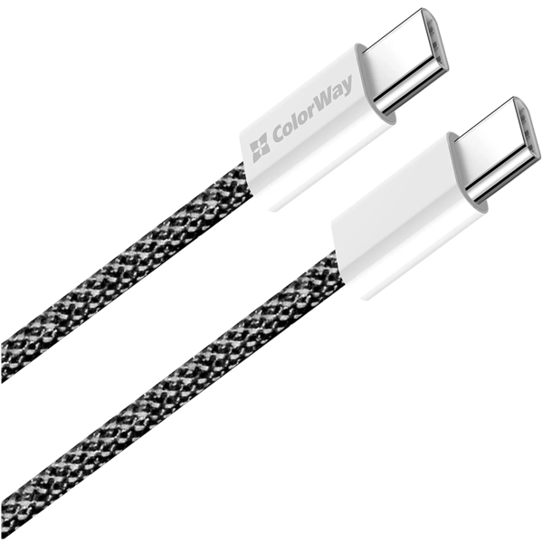 Купить Кабель ColorWay USB-C 60W 3А 1m Black (CW-CBPDCC061-BK) - фото 3