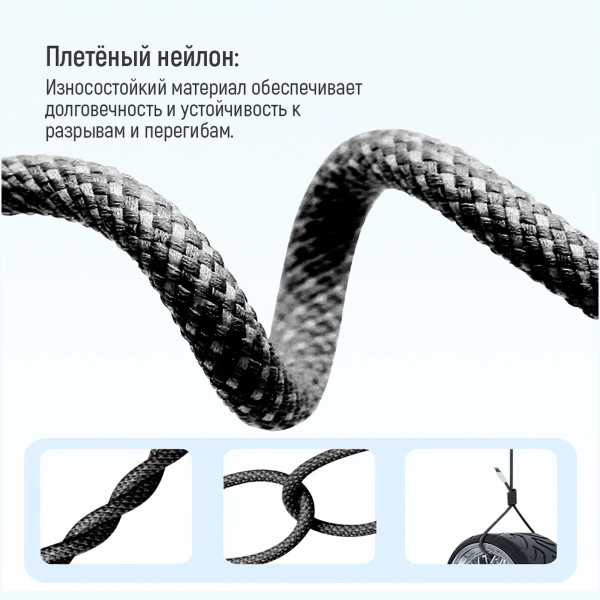 Купить Кабель ColorWay USB-C 60W 3А 1m Black (CW-CBPDCC061-BK) - фото 11