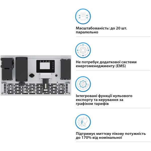 Купити Гібридний інвертор DEYE BOS-B 100KW HV-battery 220/380V Трифазний (SUN-100K-PCSL01HP3) - фото 3