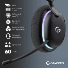 Купити Навушники GamePro Asgard Bragi 7.1 RGB Tri-Mod Black (HSW250B) - фото 4