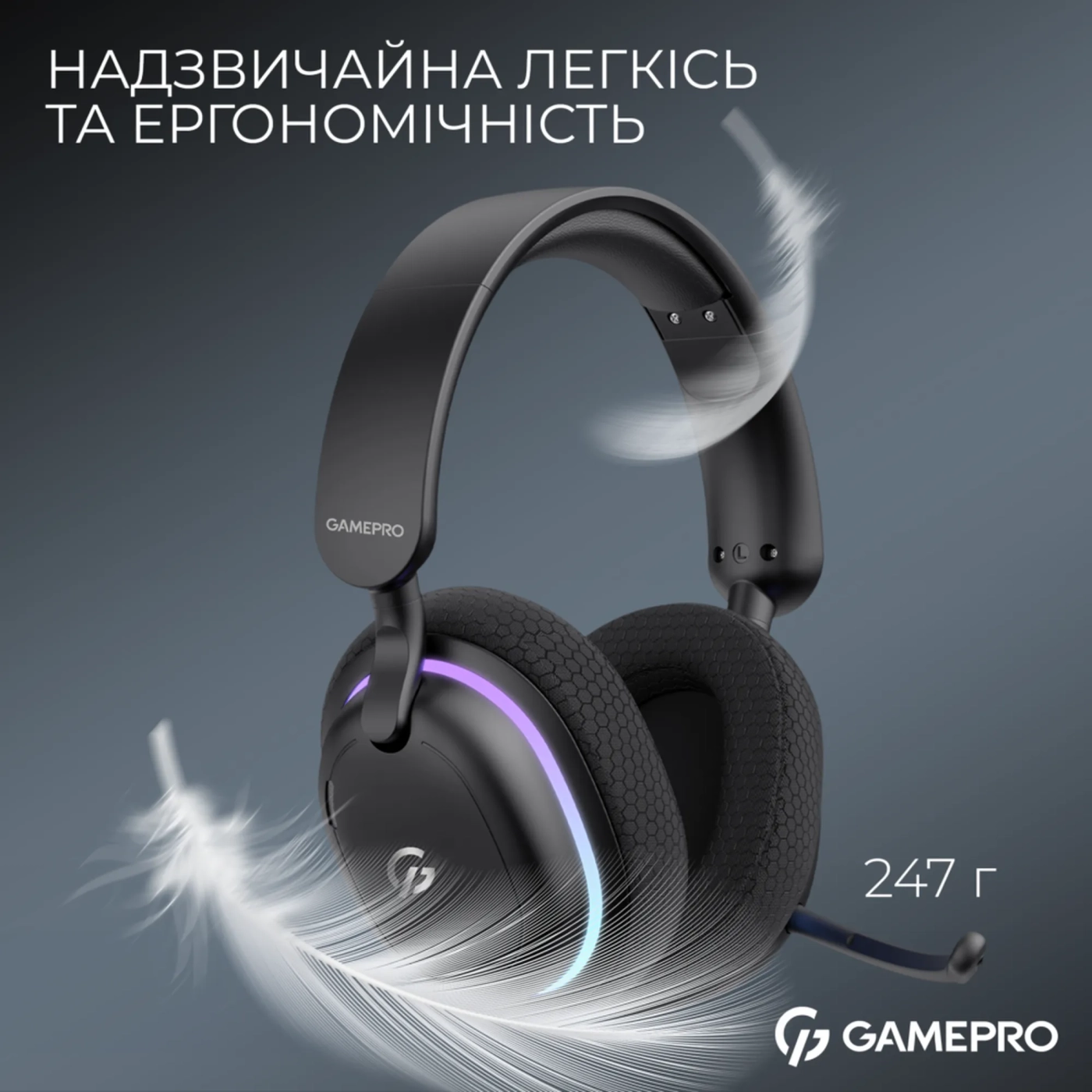 Купити Навушники GamePro Asgard Bragi 7.1 RGB Tri-Mod Black (HSW250B) - фото 5