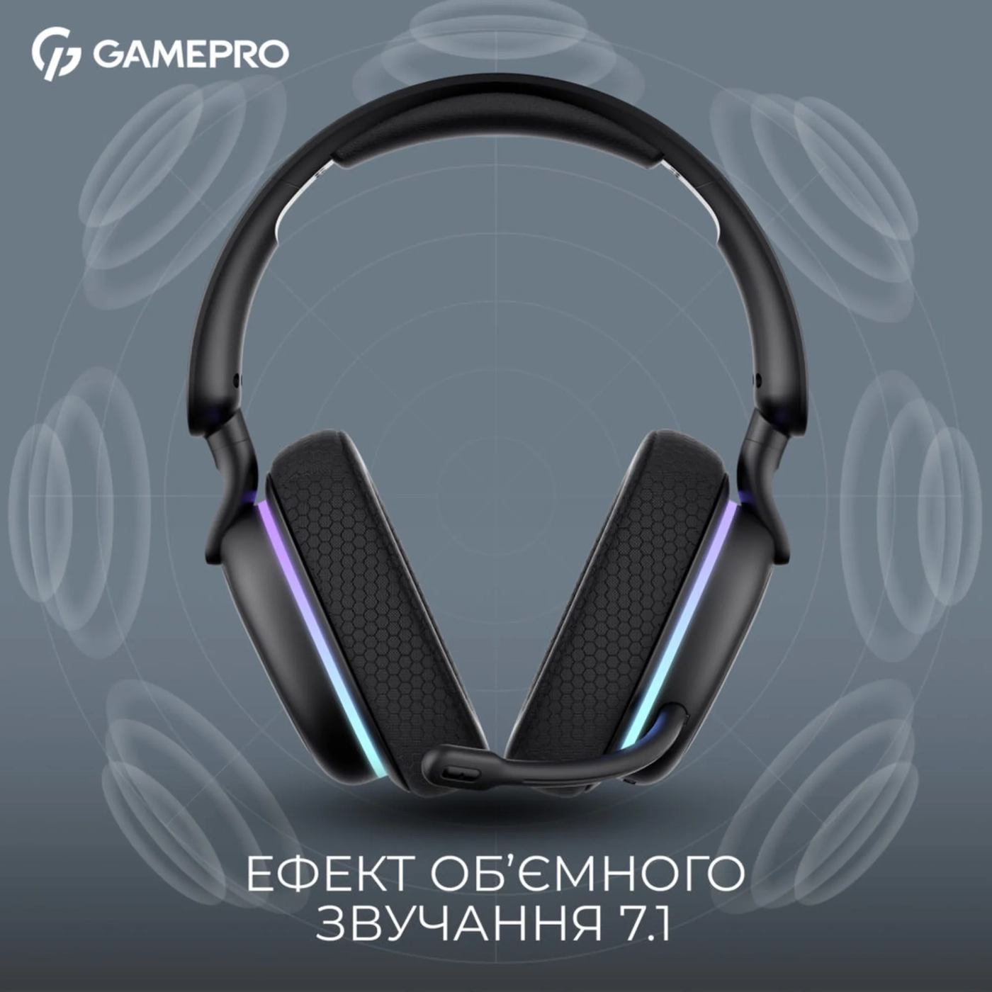 Купити Навушники GamePro Asgard Bragi 7.1 RGB Tri-Mod Black (HSW250B) - фото 8
