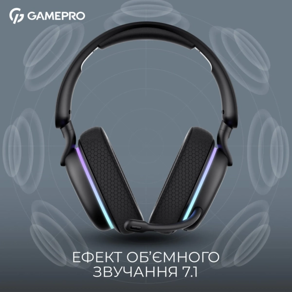 Купити Навушники GamePro Asgard Bragi 7.1 RGB Tri-Mod Black (HSW250B) - фото 8