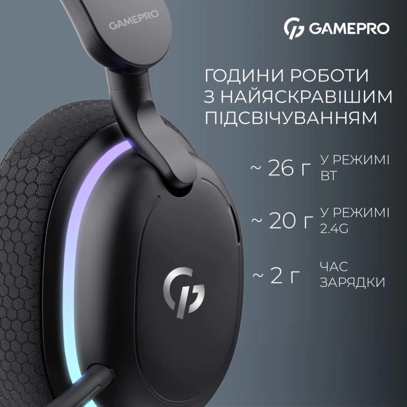 Купити Навушники GamePro Asgard Bragi 7.1 RGB Tri-Mod Black (HSW250B) - фото 10