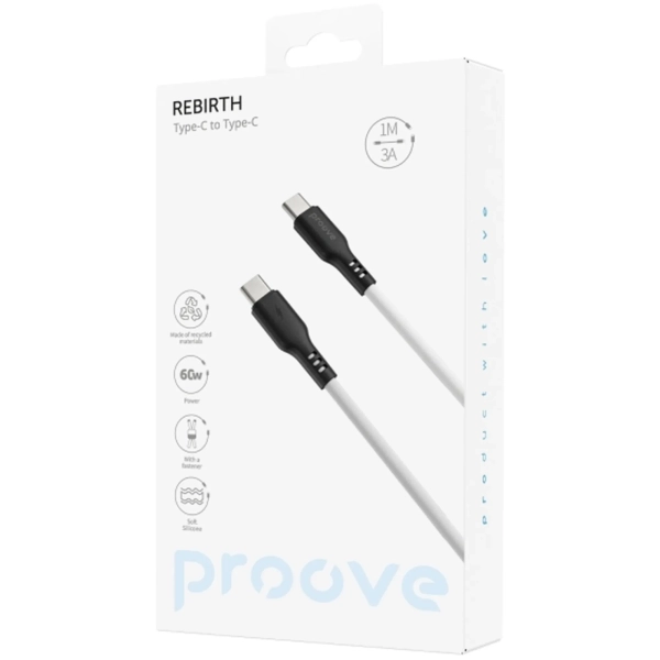 Купить Кабель Proove Rebirth USB-C 60W 1m White (CCRE60002202)_ - фото 2