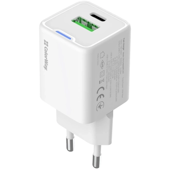 Купить Зарядное устройство СolorWay GaN 35W 3A USB-C+USB White (CW-CHS055PD-WT) - фото 1
