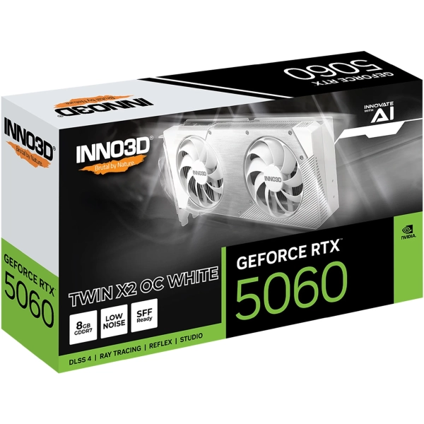 Купить Видеокарта Inno3D Nvidia GeForce RTX 5060 TWIN 2X OC WHITE 8G (N50602-08D7X-195070W) - фото 3