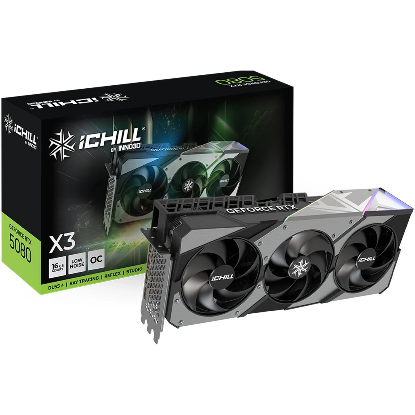 Купить Видеокарта Inno3D Nvidia GeForce RTX 5080 iCHILL X3 16GB (C50803-16D7X-176069H) - фото 2