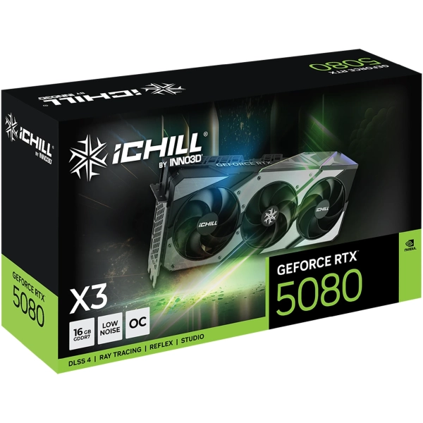 Купить Видеокарта Inno3D Nvidia GeForce RTX 5080 iCHILL X3 16GB (C50803-16D7X-176069H) - фото 3