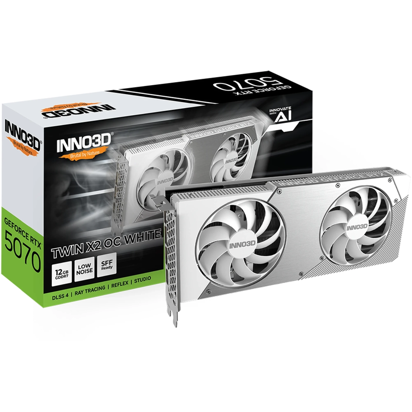 Купить Видеокарта Inno3D Nvidia GeForce RTX 5070 TWIN X2 OC WHITE 12GB (N50702-12D7X-195064W) - фото 2