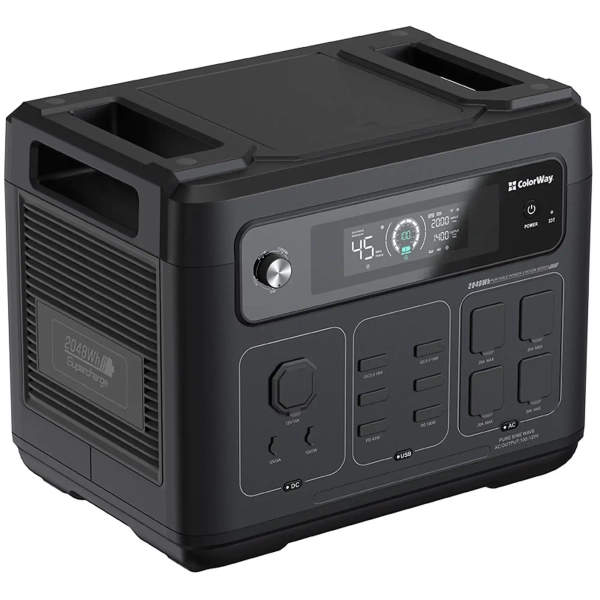 Купити Зарядна станція ColorWay UPS2000W 2400W 2048Wh LiFePO4 (CW-PR-2K2W-01) - фото 2