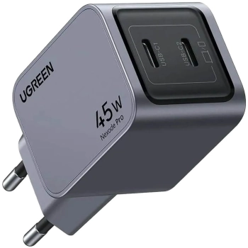 Купить Зарядное устройство Ugreen X707 Nexode Pro 45W 2xUSB-C PD GaN Gray (35008) - фото 1