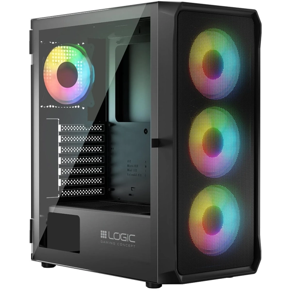 Купить Корпус Logic Concept Portos ARGB Midi Black (AT-PORTOS-10-0000000-0002) - фото 2