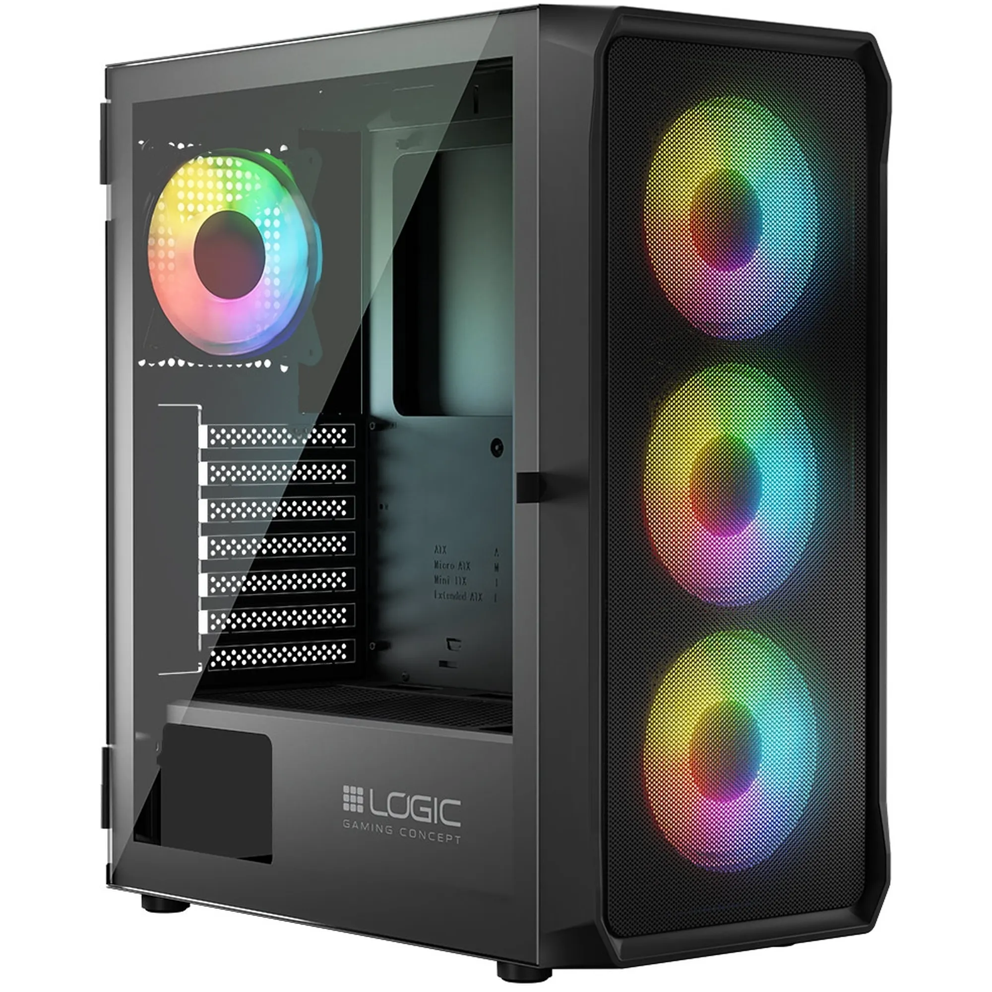 Купить Корпус Logic Concept Portos ARGB Midi Black (AT-PORTOS-10-0000000-0002) - фото 2