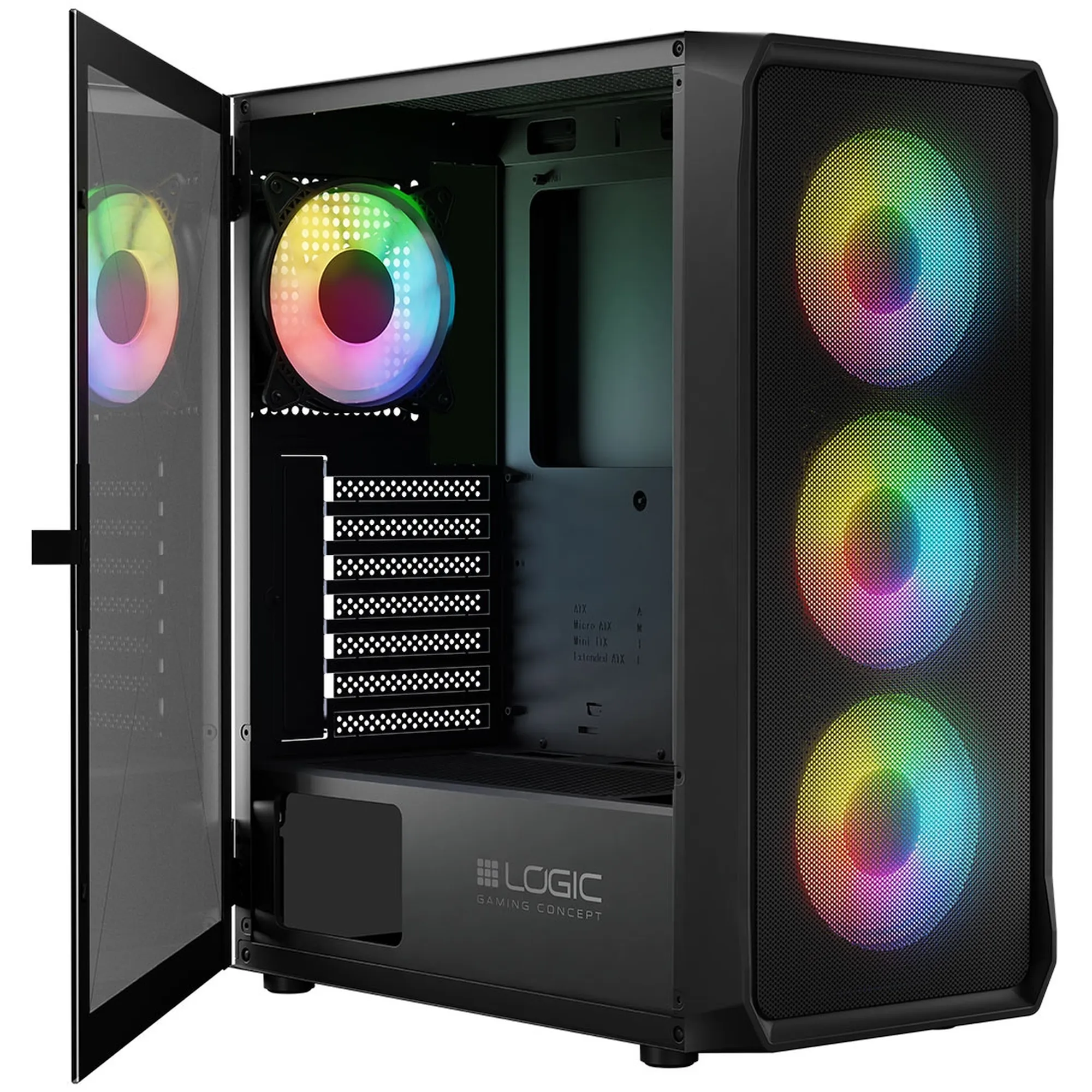 Купить Корпус Logic Concept Portos ARGB Midi Black (AT-PORTOS-10-0000000-0002) - фото 3