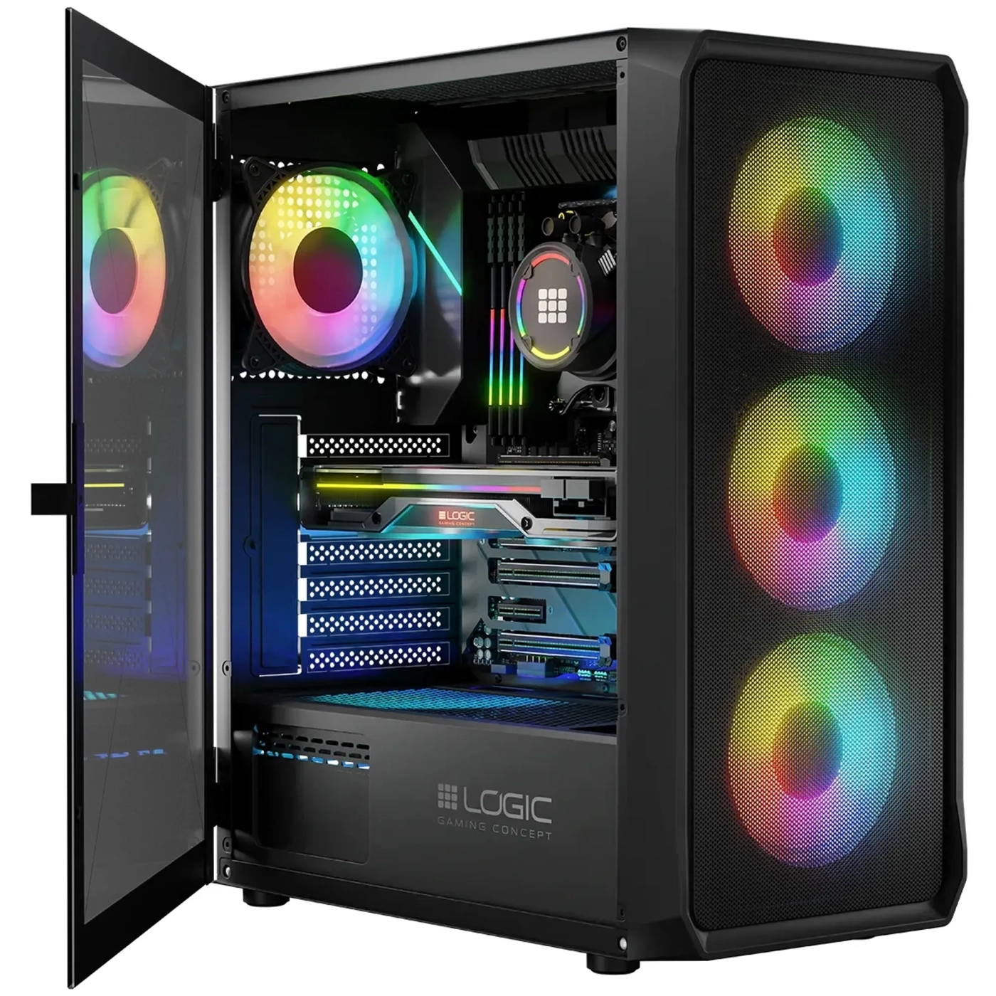 Купить Корпус Logic Concept Portos ARGB Midi Black (AT-PORTOS-10-0000000-0002) - фото 4