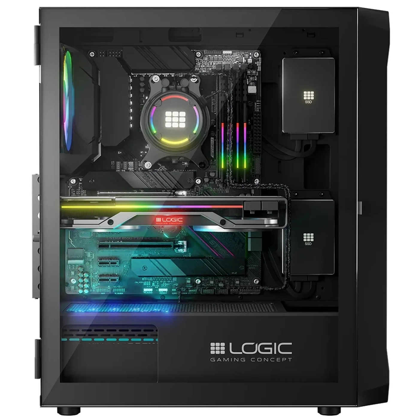 Купить Корпус Logic Concept Portos ARGB Midi Black (AT-PORTOS-10-0000000-0002) - фото 6