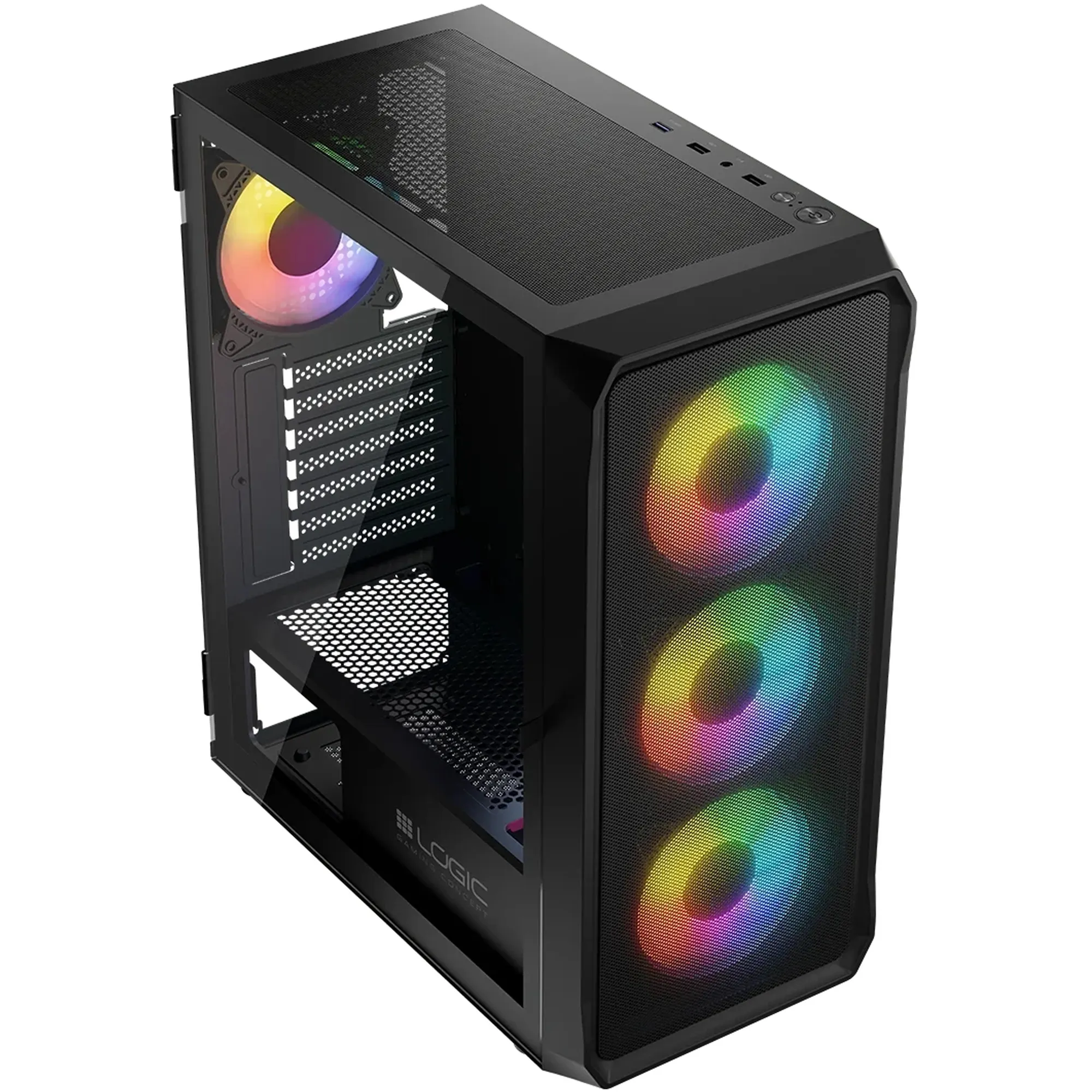 Купить Корпус Logic Concept Portos ARGB Midi Black (AT-PORTOS-10-0000000-0002) - фото 10