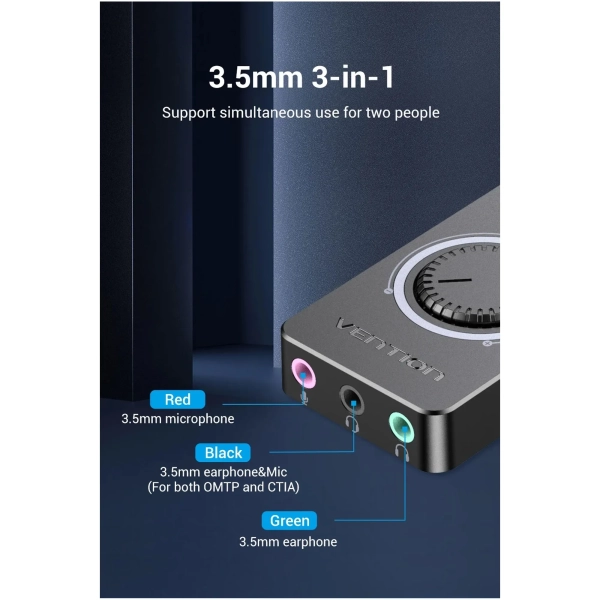 Купить Звуковая карта Vention External Stereo with Volume Control (CDRBB) - фото 4