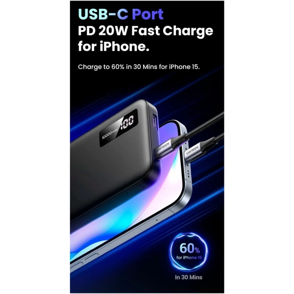 Купить Павербанк УМБ Ugreen PB311 10000mAh 20W Black (25742) - фото 4