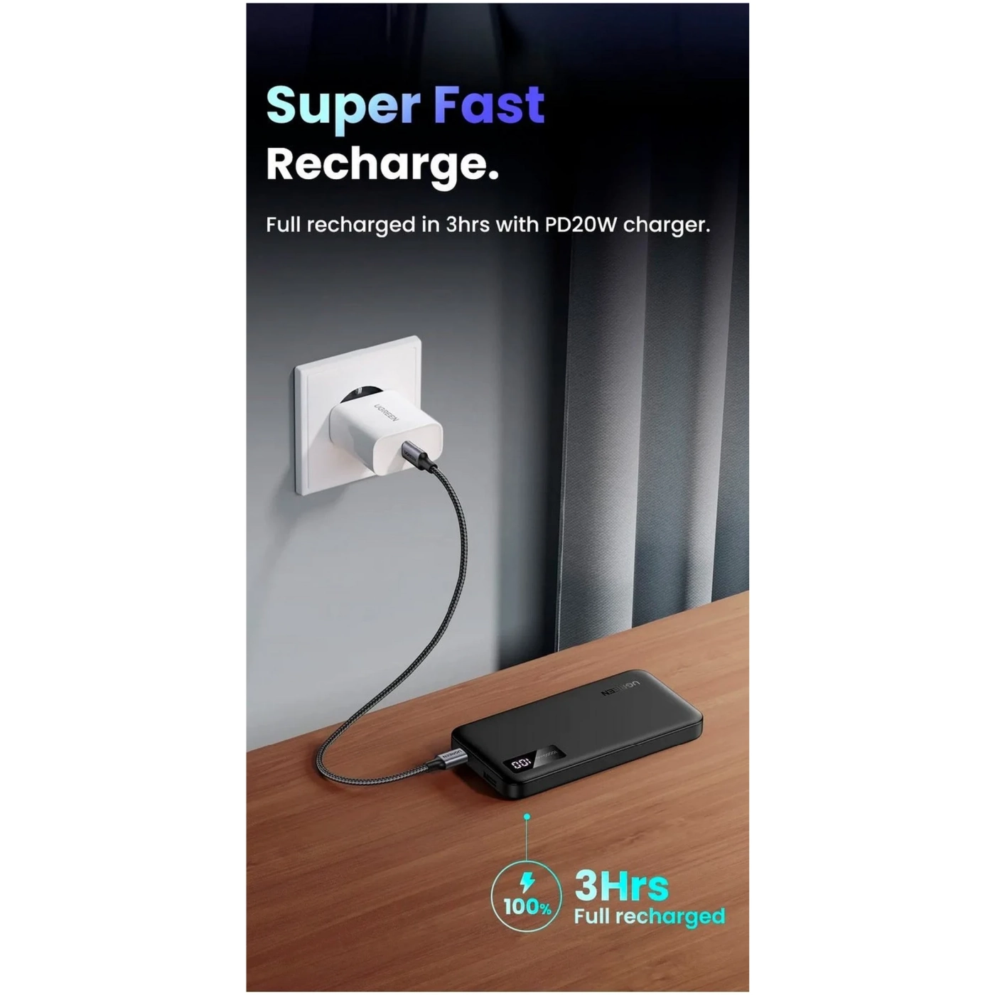 Купить Павербанк УМБ Ugreen PB311 10000mAh 20W Black (25742) - фото 5