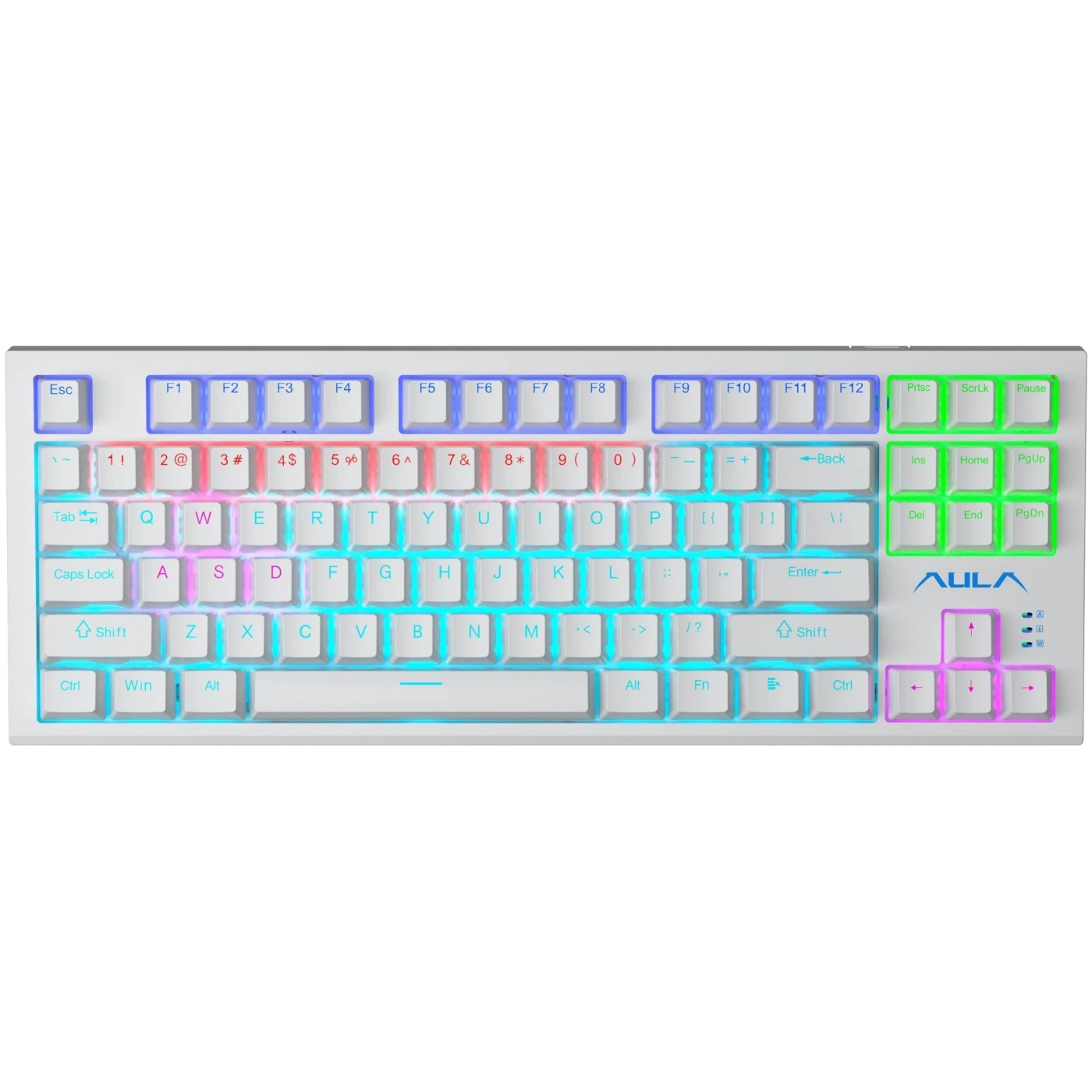 Купить Клавиатура Aula F3032 White keycaps plus 21 Yellow keys White (6948391201757) - фото 1