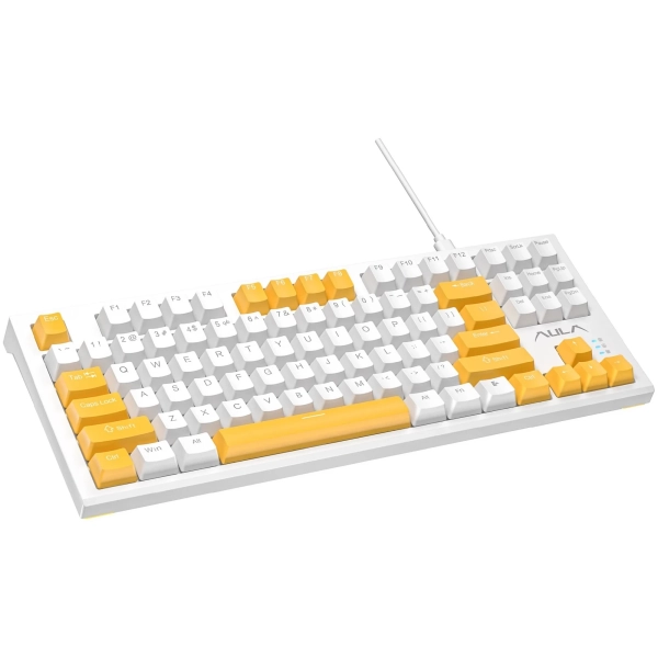 Купить Клавиатура Aula F3032 White keycaps plus 21 Yellow keys White (6948391201757) - фото 4